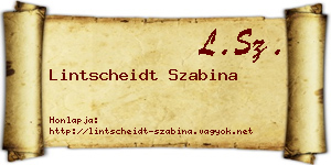 Lintscheidt Szabina névjegykártya